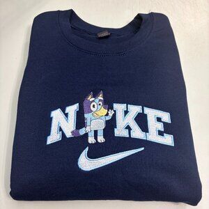 Nike Bluey Waving Embroidered YOUTH Sweatshirt Kids Unisex Crewneck Gift